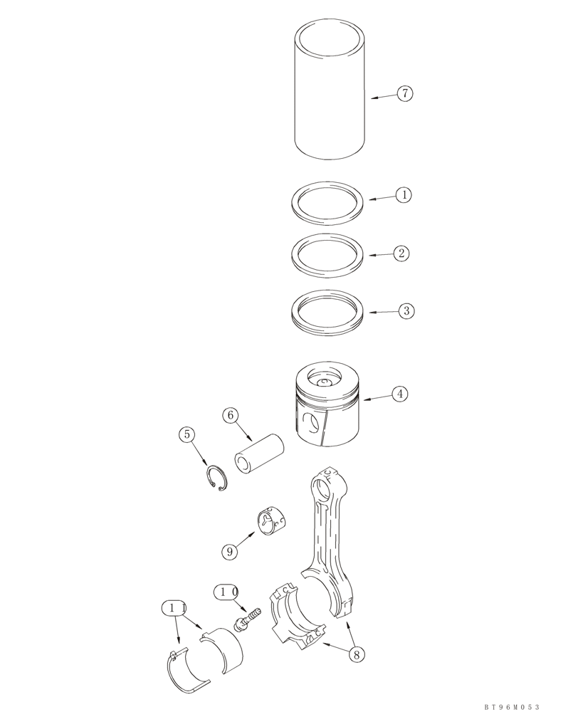 Схема запчастей Case 90XT - (02-18) - PISTONS - CONNECTING RODS (02) - ENGINE