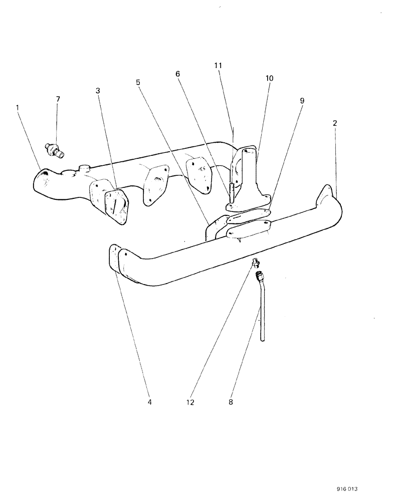 Схема запчастей Case 580F - (008) - ENGINE MANIFOLD (10) - ENGINE