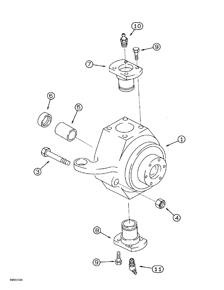 Схема запчастей Case 560 - (6-42) - FRONT AND REAR DRIVE AXLE ASSEMBLIES, SWIVEL HOUSING (06) - POWER TRAIN