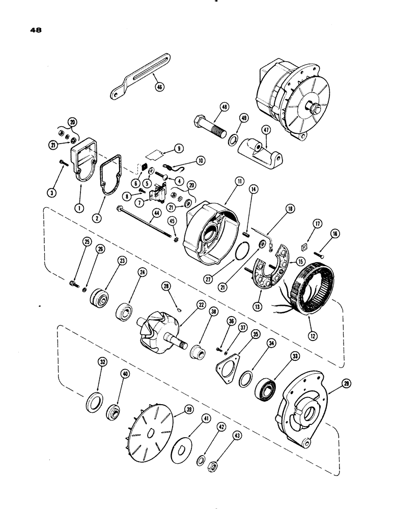 Схема запчастей Case 1150 - (048) - A41360 ALTERNATOR (06) - ELECTRICAL SYSTEMS