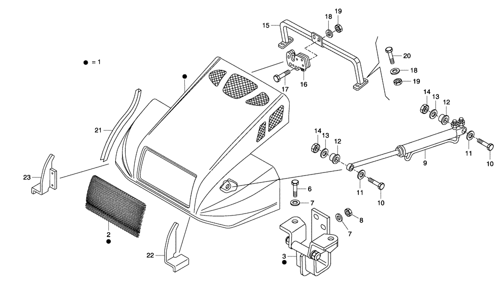 Схема запчастей Case 330 - (59A00020532[02]) - ENGINE HOODS (10) - Cab/Cowlings