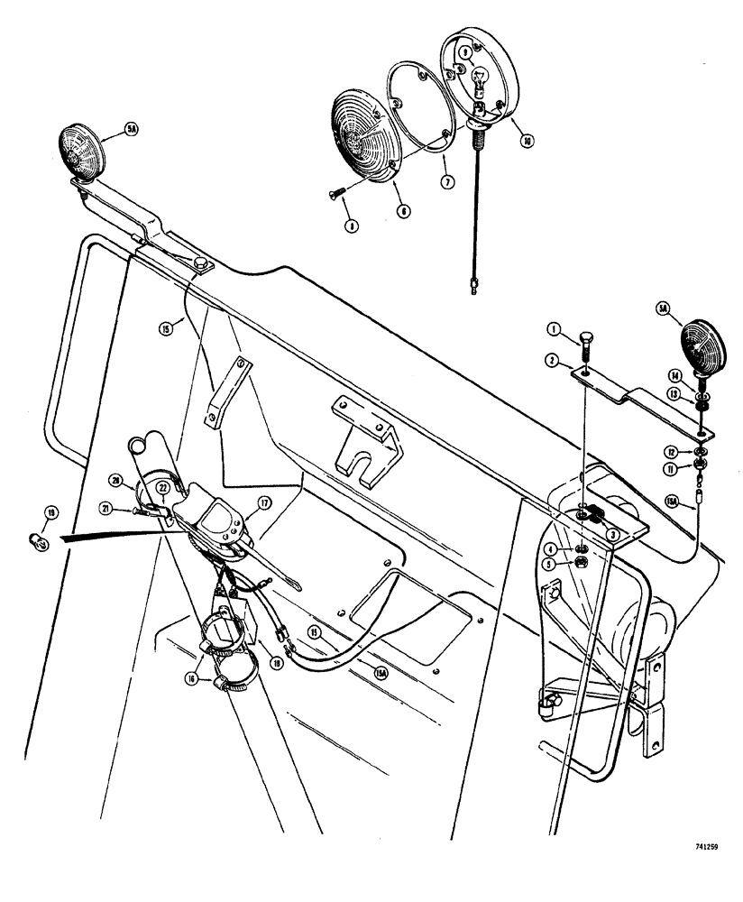 Схема запчастей Case W20 - (263A) - TURN SIGNALS AND FLASHER LIGHTS USED ON MODELS WITHOUT CAB TRACTOR S.N. 9115403 AND AFTER (04) - ELECTRICAL SYSTEMS