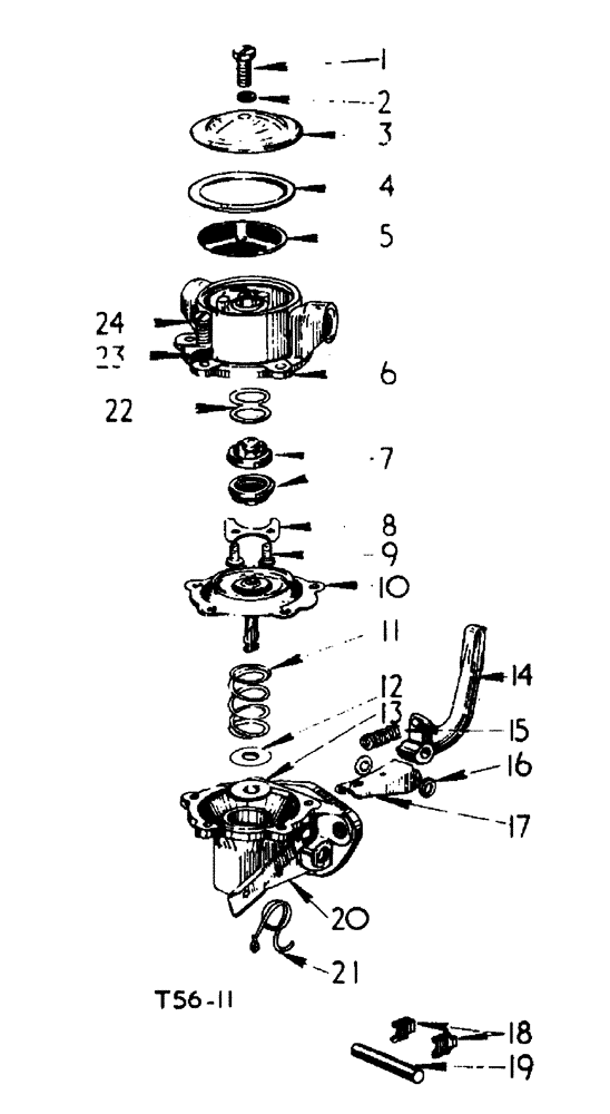 Схема запчастей Case 500 - (12-128) - FUEL FEED PUMP PETROL ENGINE No Description