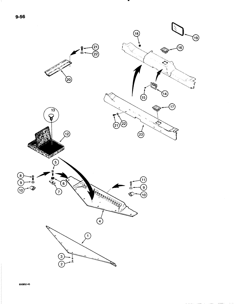 Схема запчастей Case W18B - (9-056) - CAB CLOSURE PANELS AND ACCESSORIES (09) - CHASSIS/ATTACHMENTS