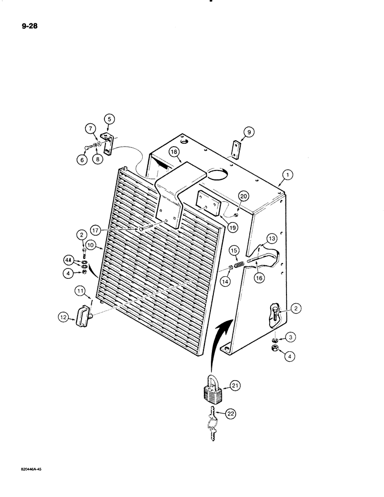 Схема запчастей Case W18B - (9-028) - GRILLE AND RADIATOR GUARD (09) - CHASSIS/ATTACHMENTS