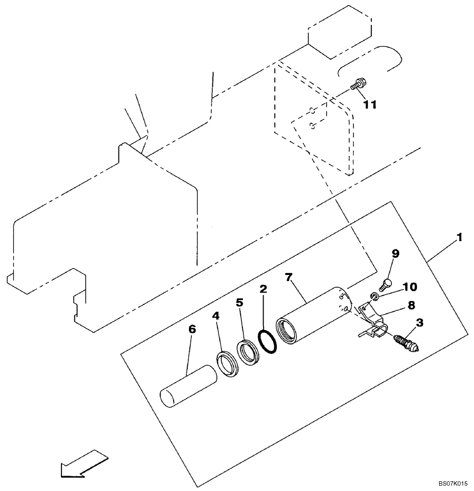 Схема запчастей Case CX135SR - (05-04) - TRACK - ADJUSTER CYLINDER (11) - TRACKS/STEERING