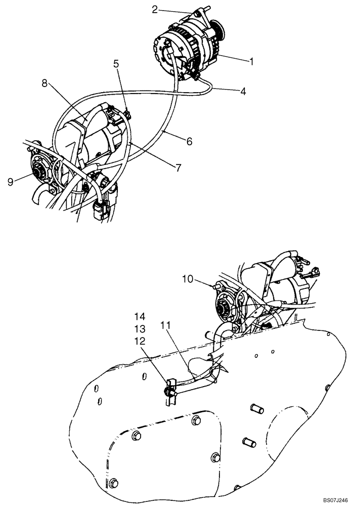 Схема запчастей Case 440 - (04-01) - STARTER AND ALTERNATOR (04) - ELECTRICAL SYSTEMS