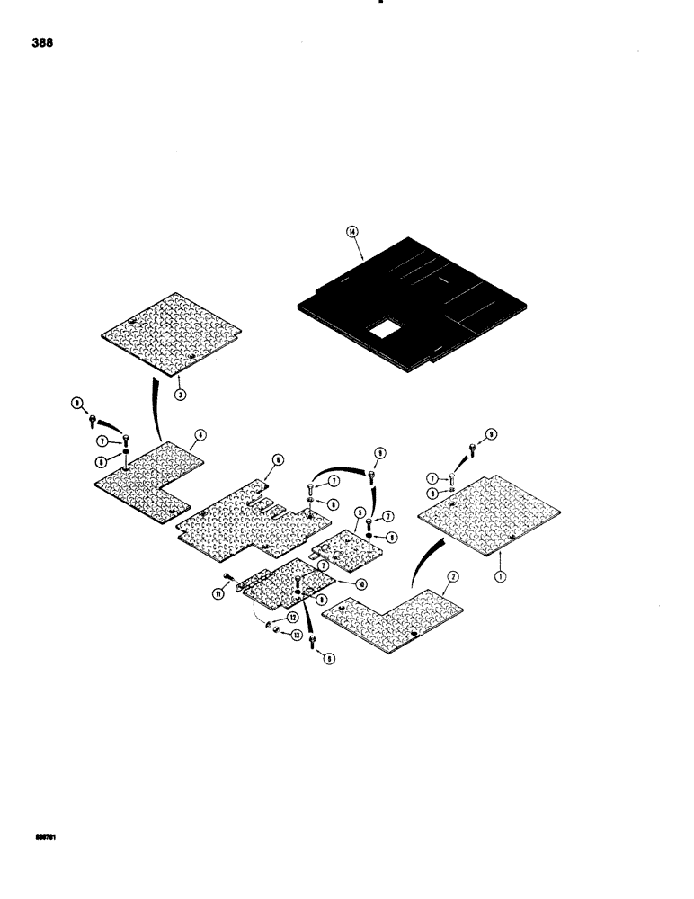 Схема запчастей Case 1150C - (388) - FLOOR PLATES (09) - CHASSIS/ATTACHMENTS