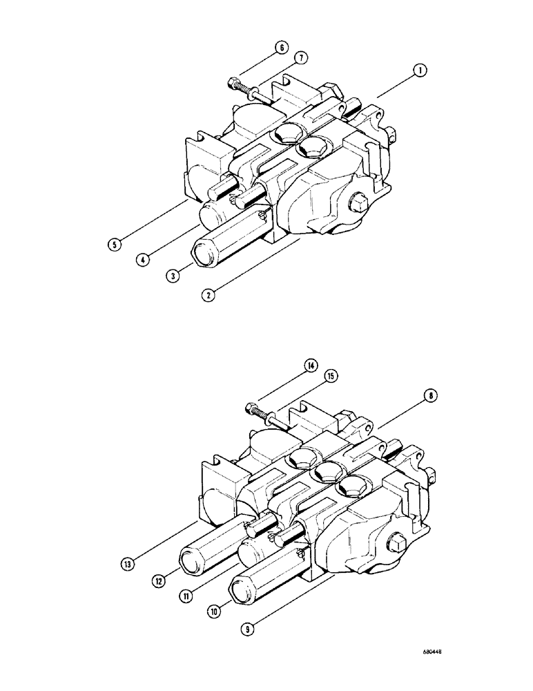 Схема запчастей Case 1000D - (322) - LOADER CONTROL VALVES, USED ON TRACTOR SERIAL NO. 7104771 & AFTER (07) - HYDRAULIC SYSTEM