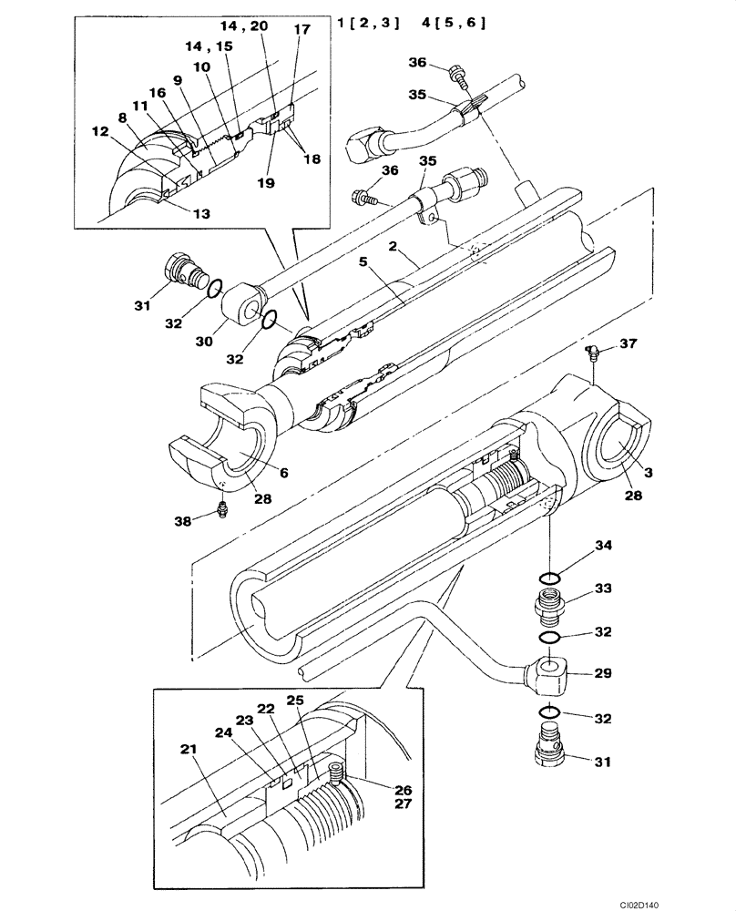 Схема запчастей Case CX75SR - (08-83) - CYLINDER ASSY, STANDARD BOOM - MODELS WITHOUT LOAD HOLD (08) - HYDRAULICS