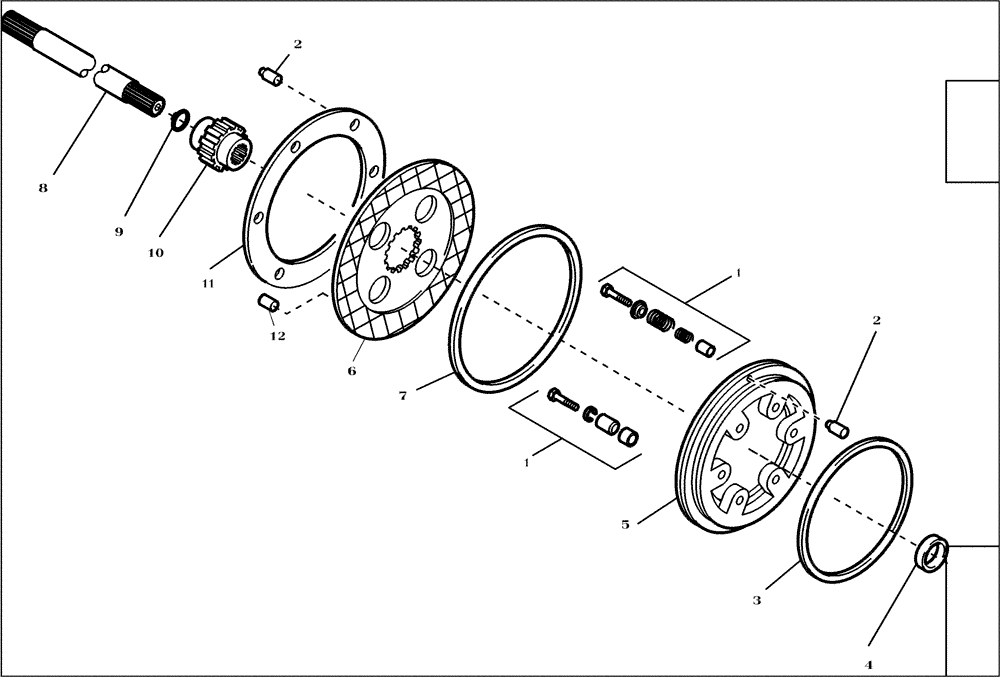 Схема запчастей Case 221E - (02.118[2988310000]) - SERVICE BRAKE FAST GEAR FRONT (33) - BRAKES & CONTROLS