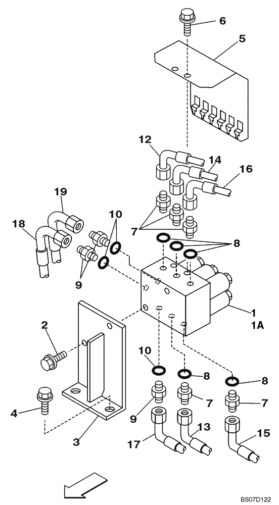 Схема запчастей Case CX210LR - (08-26A) - VALVE, SOLENOID - PILOT PRESSURE, RETURN LINES (08) - HYDRAULICS