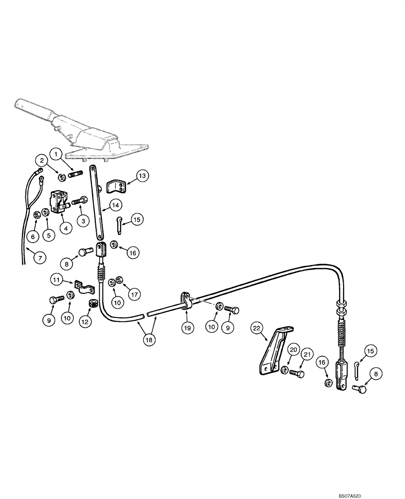 Схема запчастей Case 865 VHP - (07.01[00]) - PARKING BRAKE - LINKAGE (07) - BRAKES