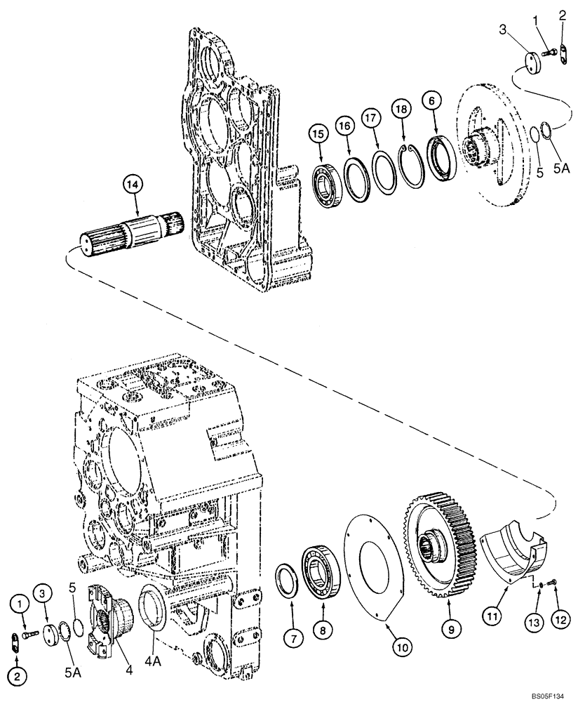 Схема запчастей Case 921C - (06-17) - TRANSMISSION - SHAFT, OUTPUT (06) - POWER TRAIN