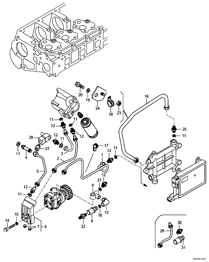 Схема запчастей Case 327B - (01A00000339[001]) - LINES, FUEL (P.I.N. HHD0327BN7PG57000 AND AFTER) (84163588) (01) - ENGINE