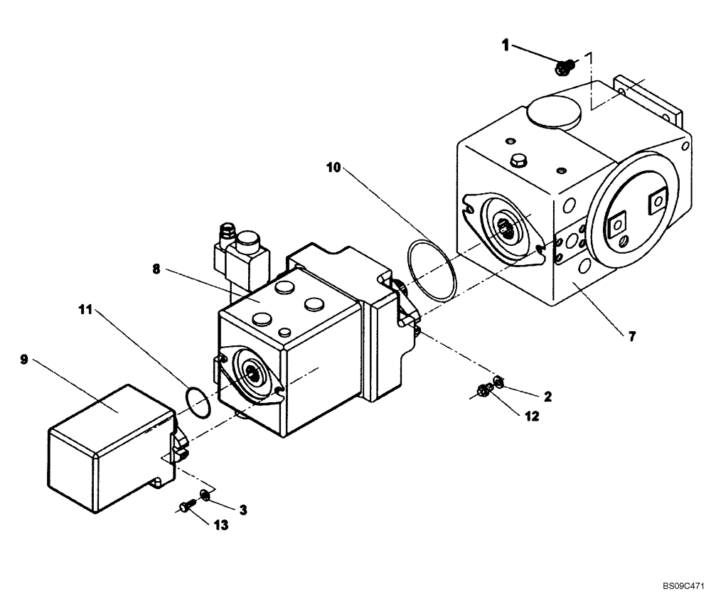 Схема запчастей Case SV216 - (35.700.01[02]) - PUMP, HYDRAULIC (P.I.N. DDD001213 TO P.I.N. DDD001215) (GROUP 124) (ND134454) (35) - HYDRAULIC SYSTEMS