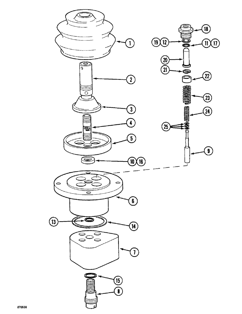 Схема запчастей Case 1088 - (8D-08) - HAND CONTROL VALVE, P.I.N. FROM 19801 TO 19865 (08) - HYDRAULICS