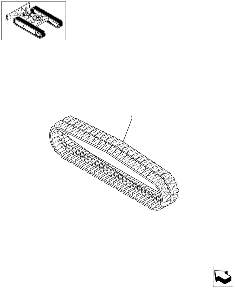 Схема запчастей Case CX31B - (390-01[1]) - RUBBER SHOE ASSY - STD (48) - TRACKS & TRACK SUSPENSION