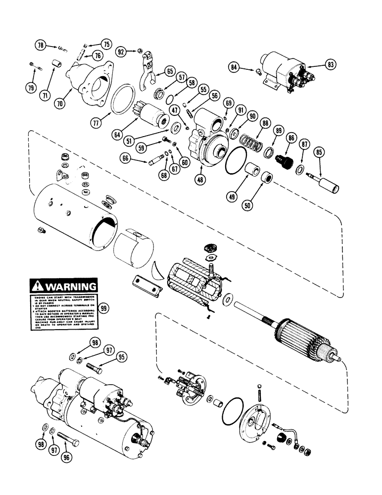 Схема запчастей Case 40 - (044) - STARTER, 504BDT ENGINE (55) - ELECTRICAL SYSTEMS