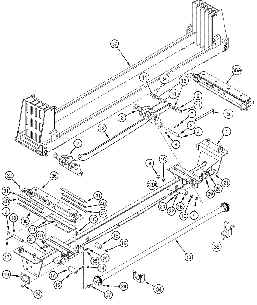 Схема запчастей Case 6030 - (09-01) - DRILL PIPE LOADER (09) - CHASSIS/ATTACHMENTS