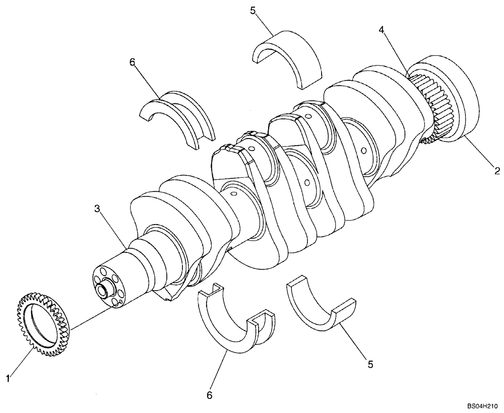 Схема запчастей Case 521D - (02-38) - CRANKSHAFT (02) - ENGINE