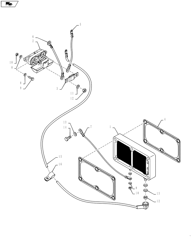 Схема запчастей Case 1021F - (55.414.02) - GRID HEATER (55) - ELECTRICAL SYSTEMS