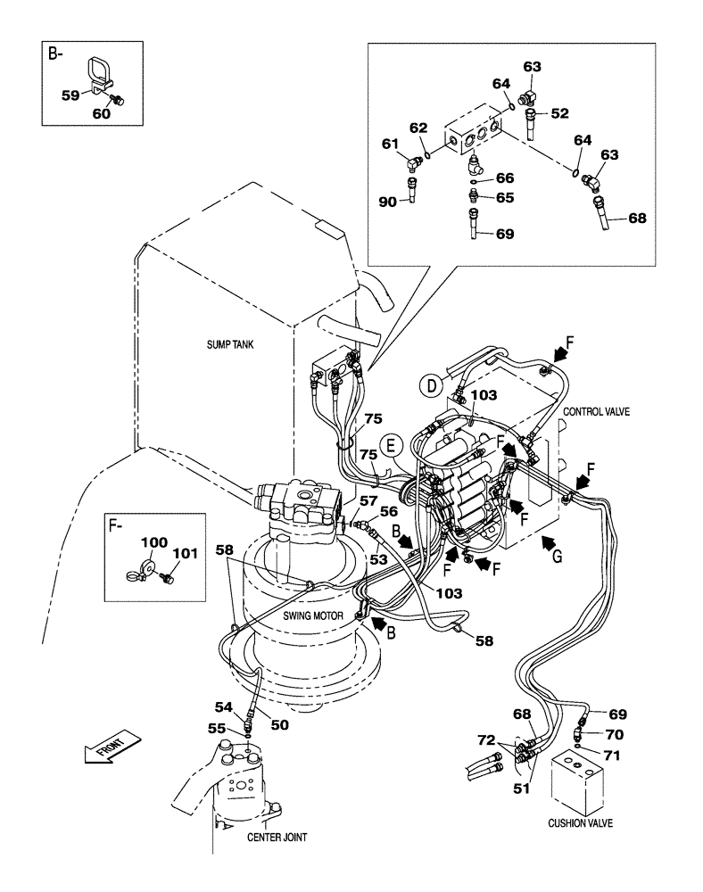 Схема запчастей Case CX300C - (08-039-00[01]) - HYDRAULIC CIRCUIT - PILOT - LEAK-OFF RETURN (08) - HYDRAULICS