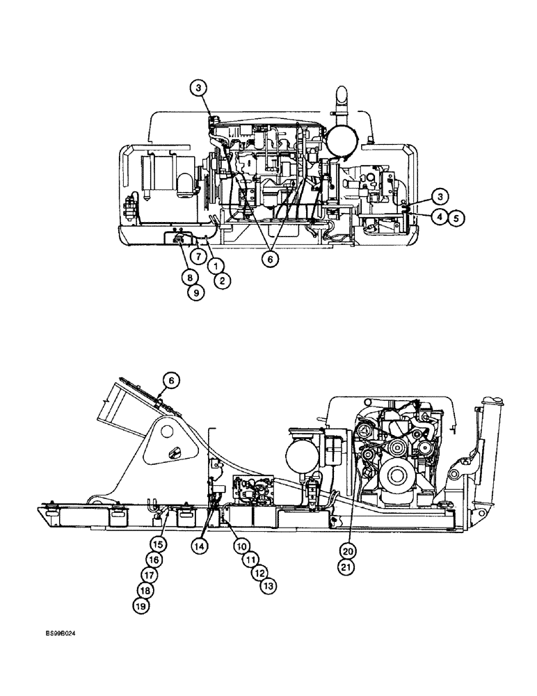 Схема запчастей Case 9060B - (4-12) - ELECTRICAL PARTS - AT ENGINE AND TURNTABLE, CLAMPS, TRAVEL ALARM SENSORS & HARDWARE, PIN EAC0601026 (04) - ELECTRICAL SYSTEMS