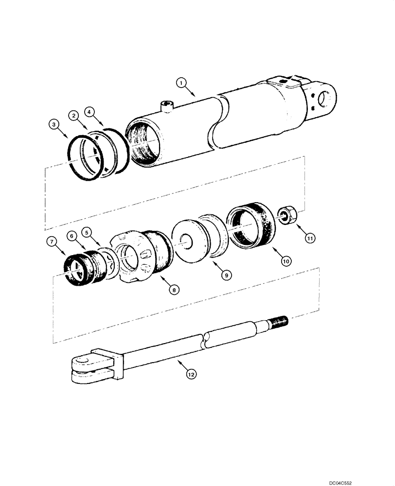 Схема запчастей Case 845 - (08.55[00]) - CYLINDER - BLADE SIDE SHIFT (08) - HYDRAULICS