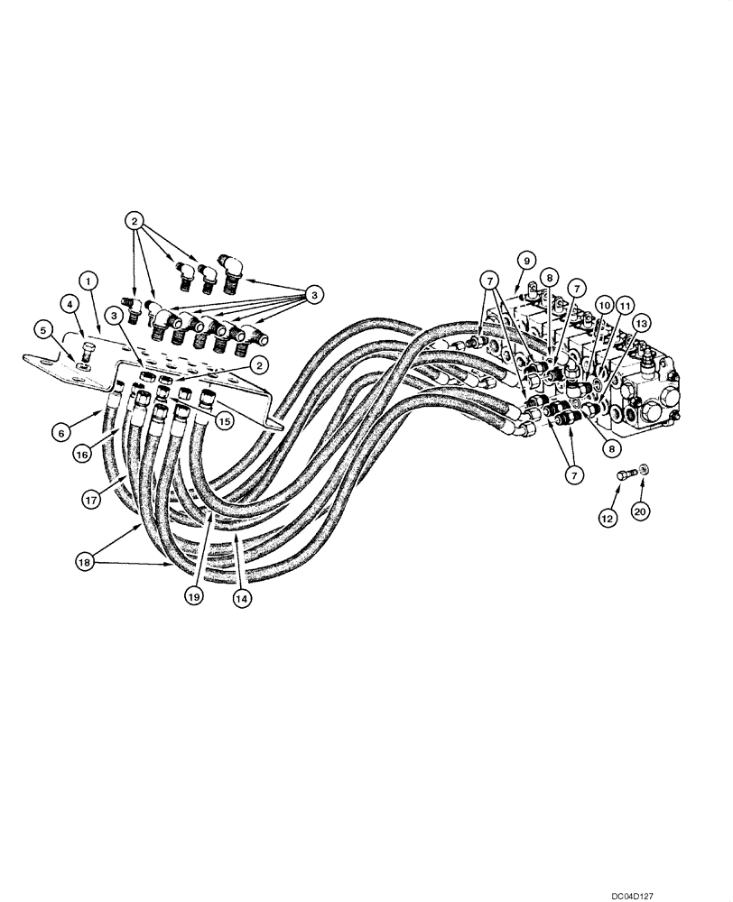 Схема запчастей Case 885 - (08.39[00]) - DISTRIBUTOR - HYDRAULIC CIRCUIT (08) - HYDRAULICS