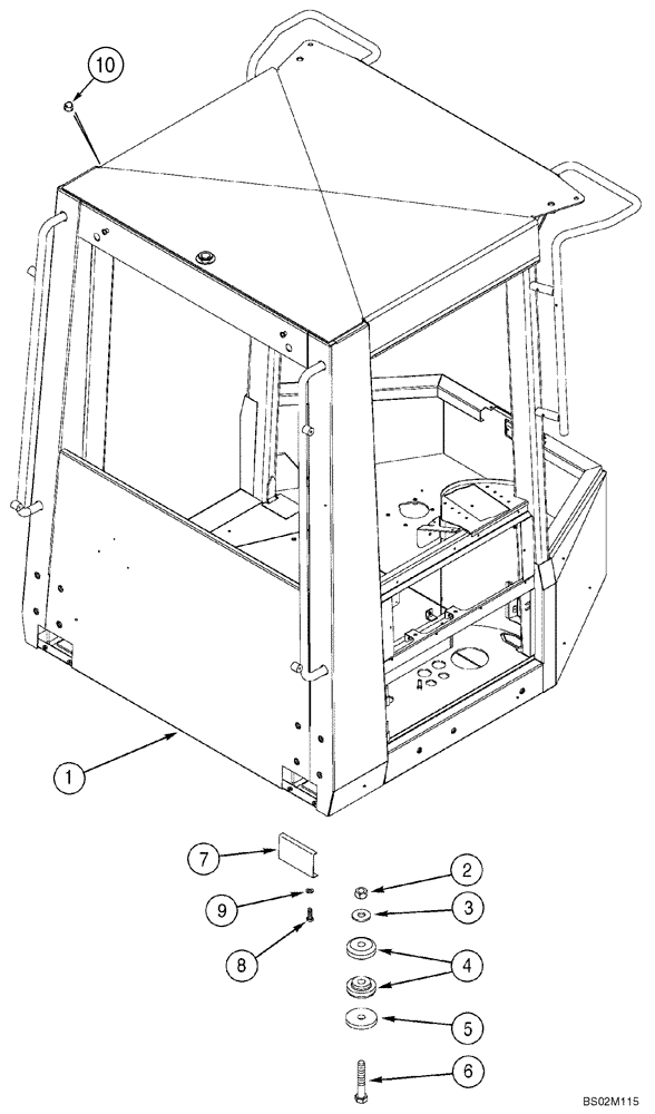 Схема запчастей Case 821C - (09-51) - CANOPY, ROPS - MOUNTING (09) - CHASSIS