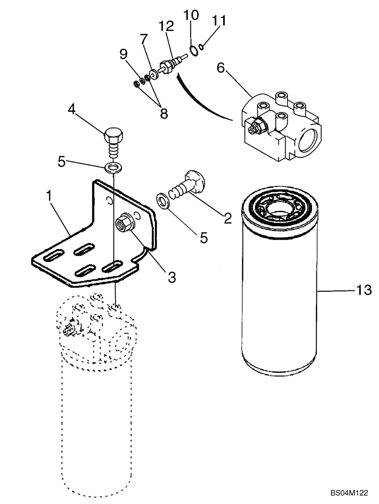 Схема запчастей Case 430 - (06-09) - FILTER ASSY - MOUNTING (06) - POWER TRAIN