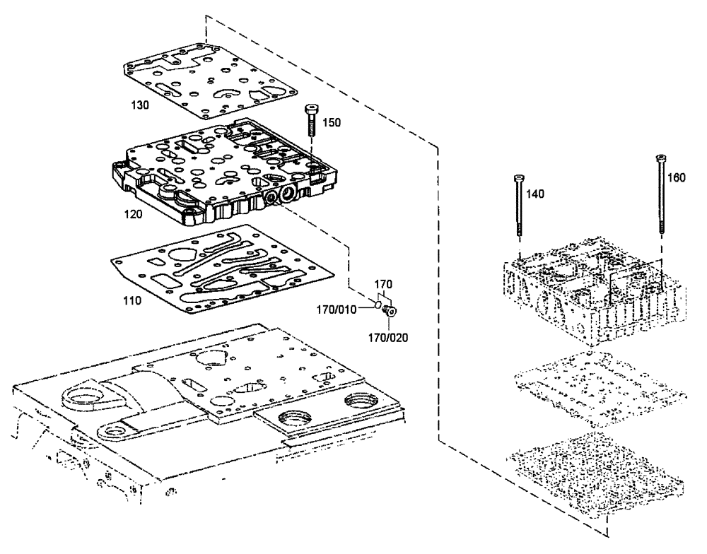 Схема запчастей Case 340 - (18A00000585[001]) - GEARSHIFT SYSTEM (03) - Converter / Transmission