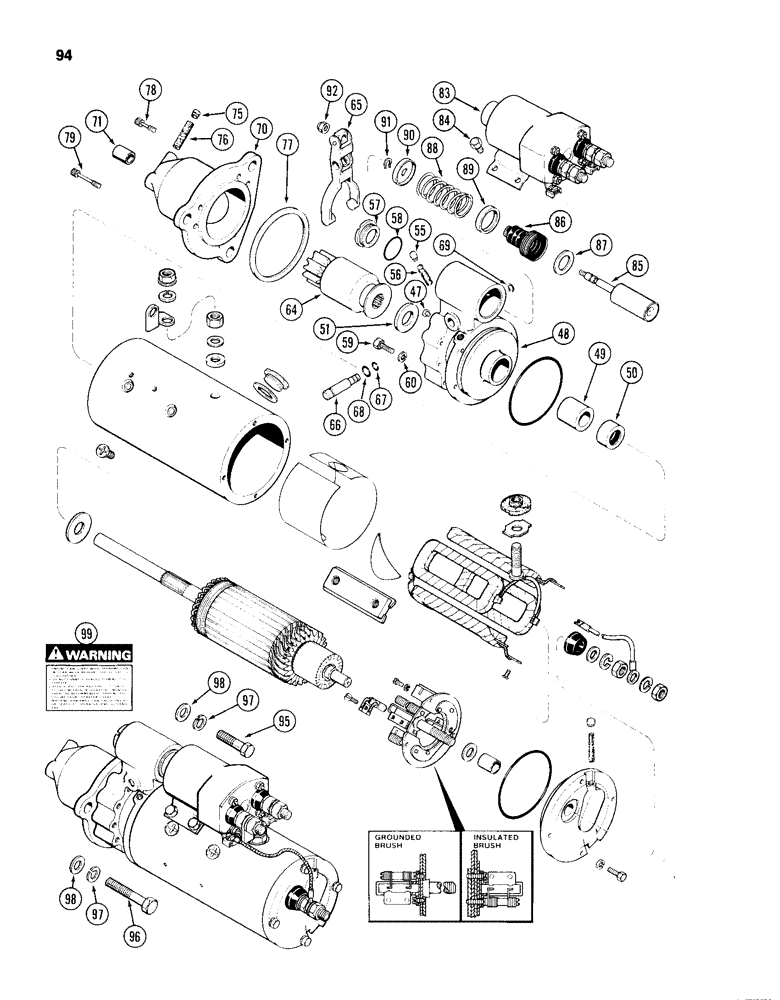 Схема запчастей Case 1150D - (094) - R45968 STARTER, 504BD AND 504BDT DIESEL ENGINE (04) - ELECTRICAL SYSTEMS