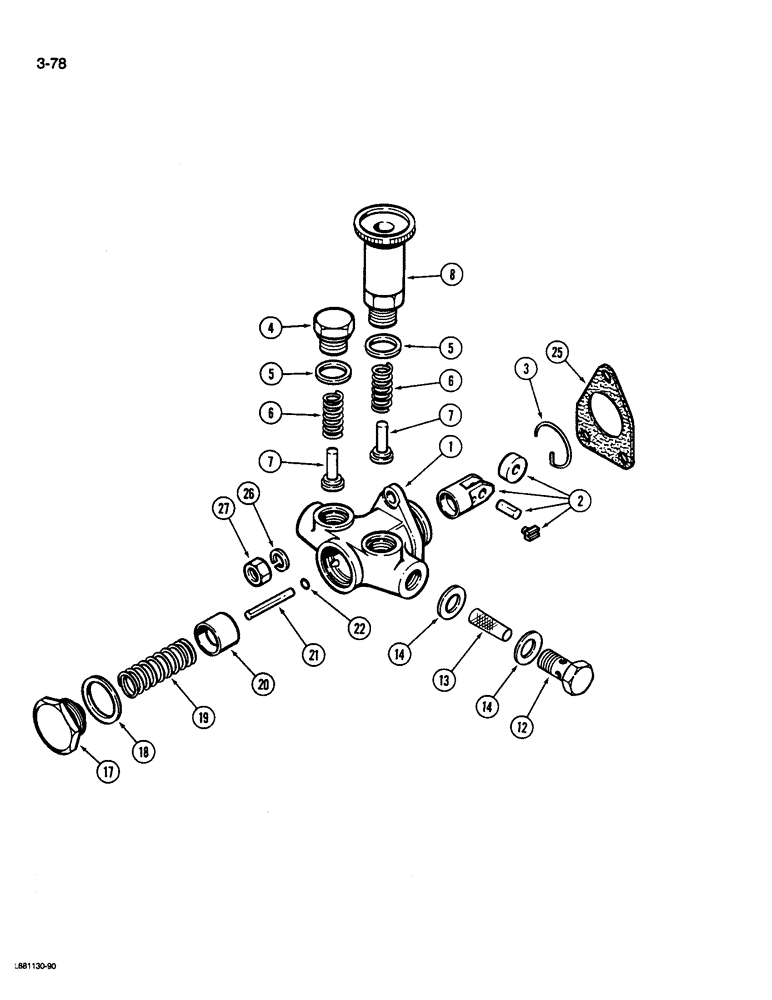 Схема запчастей Case W36 - (3-78) - TRANSFER PUMP (03) - FUEL SYSTEM