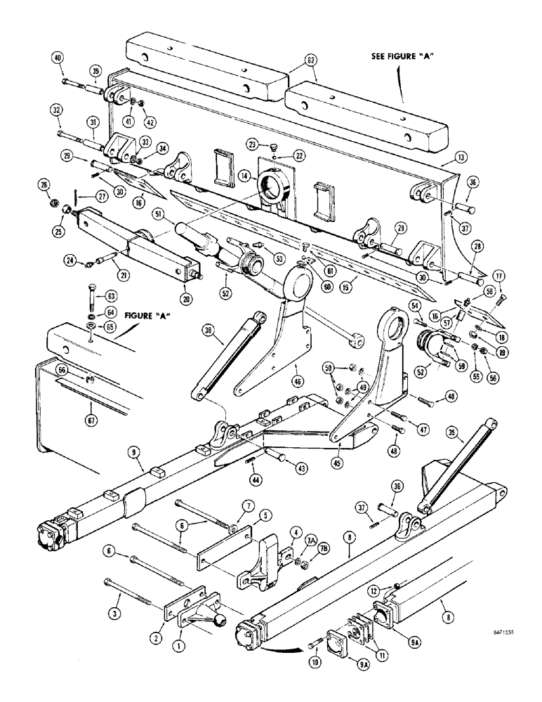 Схема запчастей Case 310G - (174) - POWER TILT DOZER (05) - UPPERSTRUCTURE CHASSIS