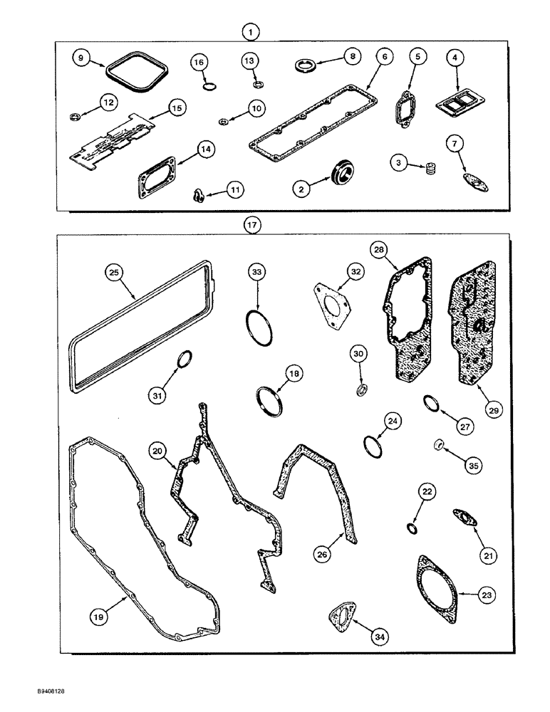 Схема запчастей Case 550E - (2-38) - GASKET KITS, 4-390 ENGINE, 4T-390 ENGINE, VALVE GRIND (02) - ENGINE