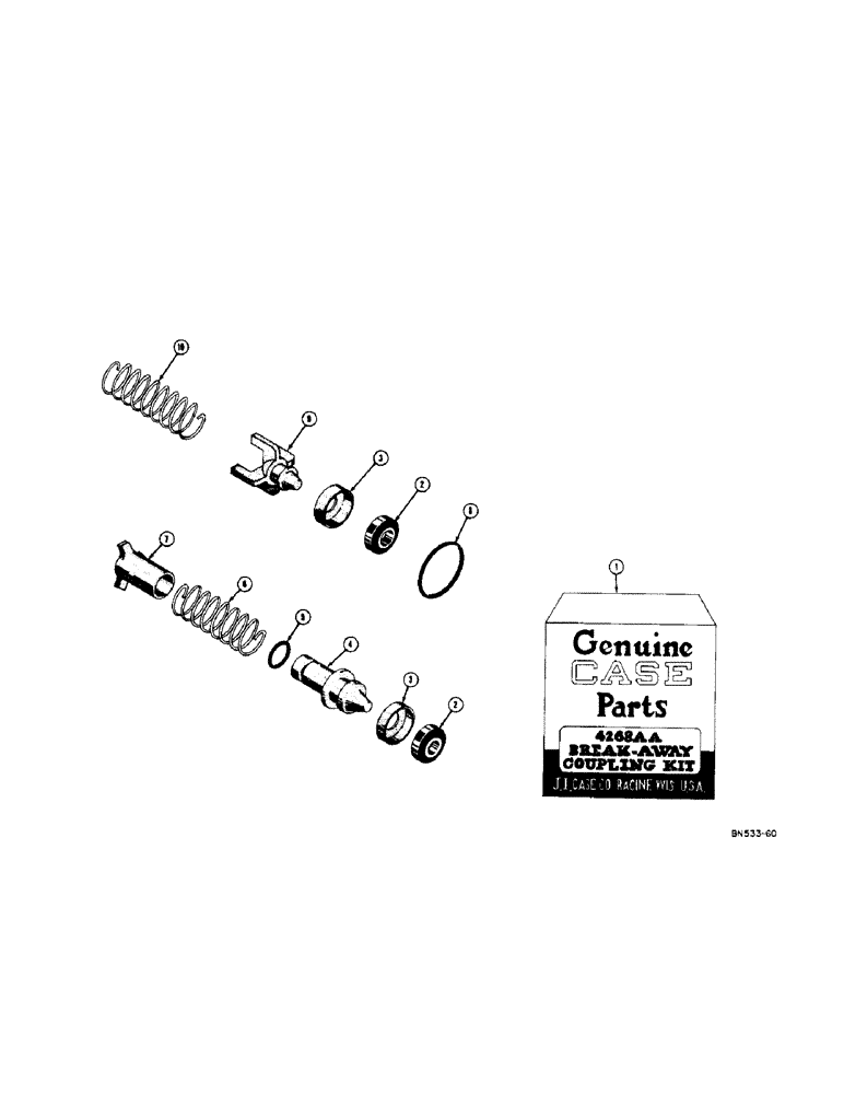 Схема запчастей Case 420 - (172[1]) - SERVICE KIT FOR HYDRAULIC COUPLINGS (05) - UPPERSTRUCTURE CHASSIS