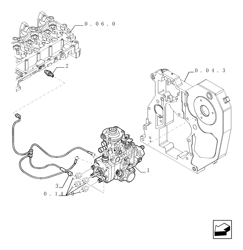 Схема запчастей Case TX1055 - (0.14.0[01]) - INJECTION PUMP (10) - ENGINE