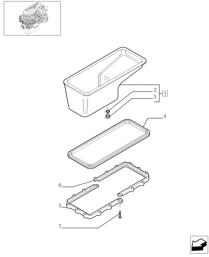 Схема запчастей Case F3AE0684E B002 - (0.04.2[01]) - OIL SUMP & RELATED PARTS (500338616) 