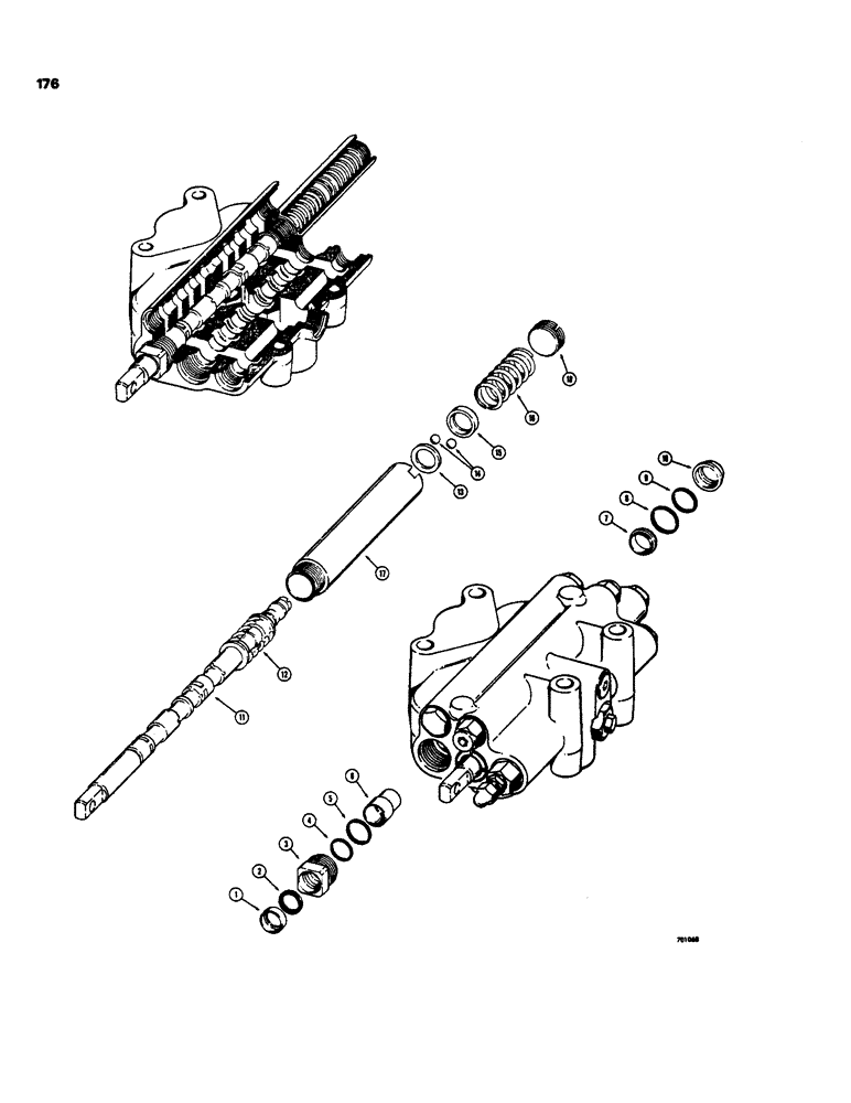 Схема запчастей Case 35 - (176) - LOADER CONTROL VALVE, LOADER LIFT SPOOLS 