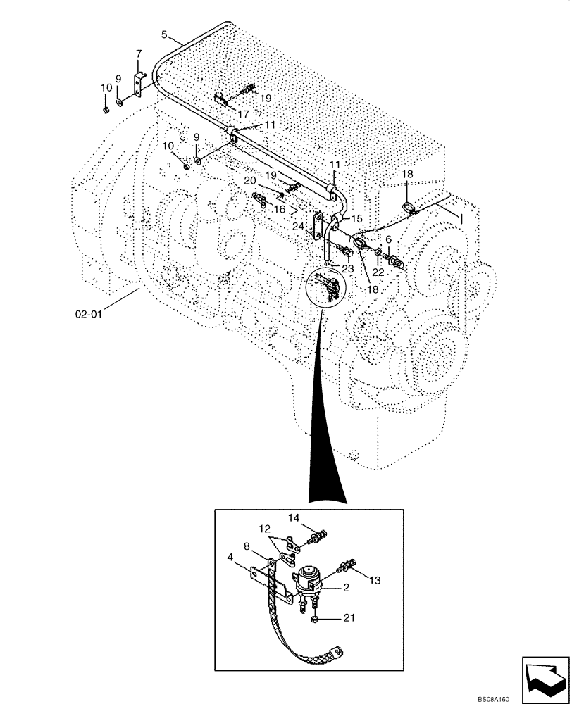 Схема запчастей Case 1221E - (04-04[01]) - HARNESS - ENGINE (87700398) (04) - ELECTRICAL SYSTEMS