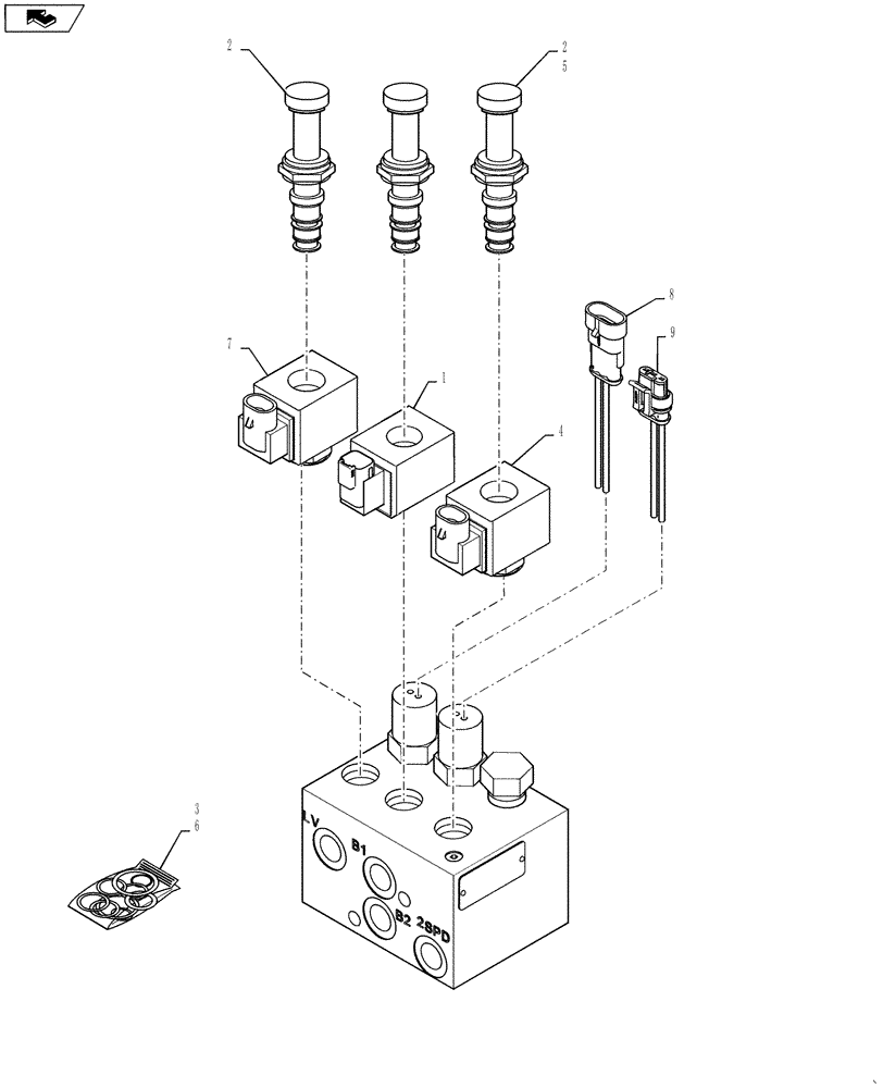 Схема запчастей Case SR175 - (35.353.AC[02]) - VALVE, BRAKE EH 2SPD (SR175-SV300) (35) - HYDRAULIC SYSTEMS