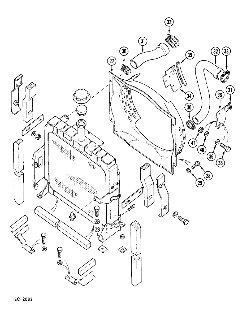 Схема запчастей Case 380B - (2-04) - RADIATOR AND CONNECTIONS (CONTD) (02) - ENGINE