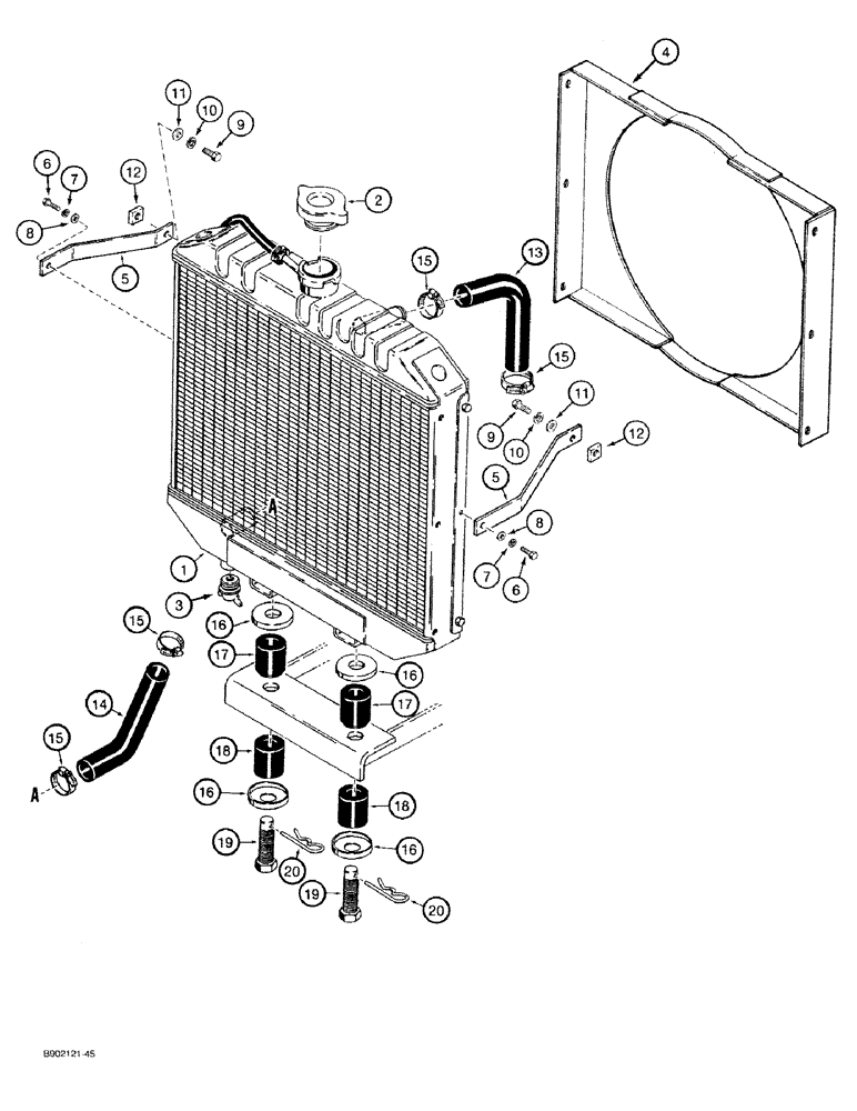 Схема запчастей Case 1818 - (2-02) - RADIATOR, DIESEL MODELS (02) - ENGINE