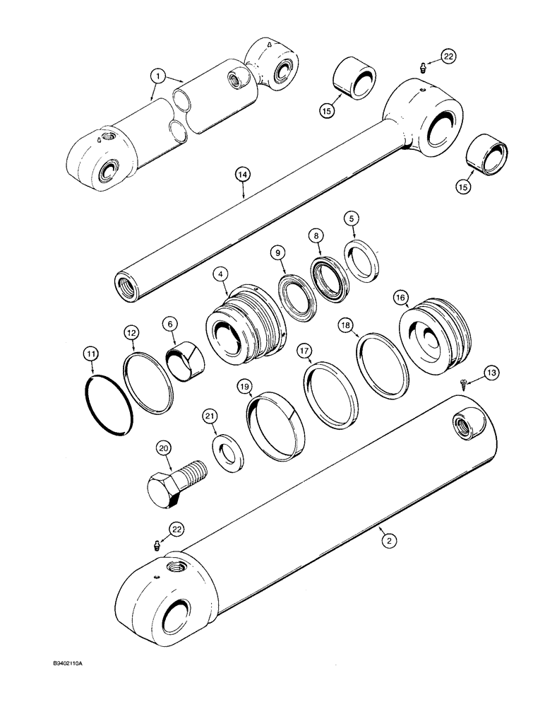 Схема запчастей Case 580SK - (8-135C) - BACKHOE DIPPER CYLINDER (08) - HYDRAULICS