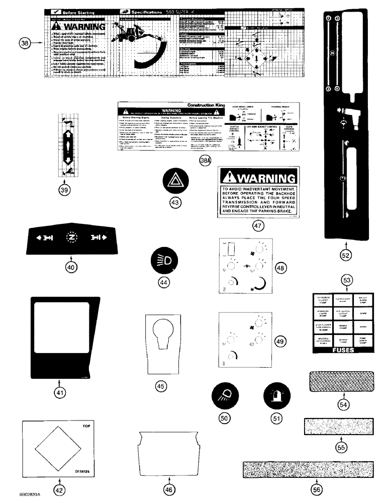 Схема запчастей Case 580SK - (9-172) - DECALS (09) - CHASSIS/ATTACHMENTS