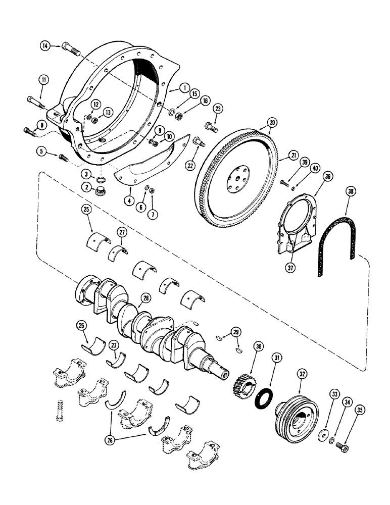 Схема запчастей Case 680CK - (034) - FLYWHEEL AND HOUSING, (251) SPARK IGNITION ENGINE 