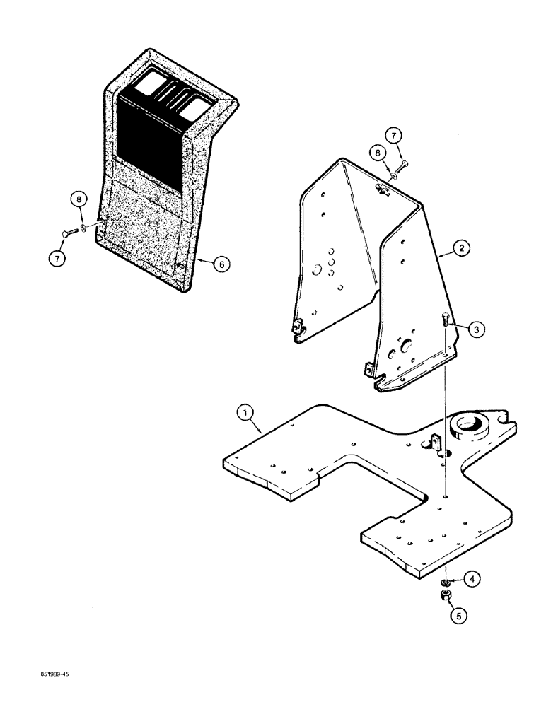 Схема запчастей Case 480F - (9-022) - BACKHOE CONTROL TOWER WITH HAND SWING (09) - CHASSIS/ATTACHMENTS