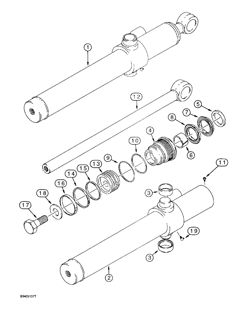 Схема запчастей Case 570LXT - (8-124) - LOADER BUCKET CYLINDERS (08) - HYDRAULICS